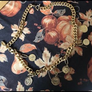 Gold tone Coin necklace. 32”